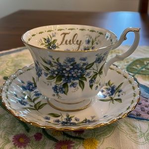 Royal Albert July Flower of the Month series cup and saucer